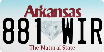 AR license plate 881WIR