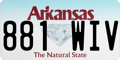 AR license plate 881WIV
