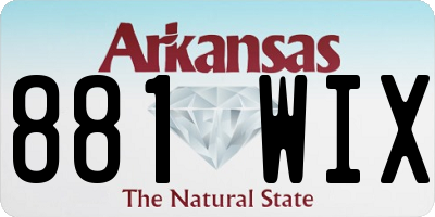 AR license plate 881WIX
