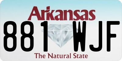 AR license plate 881WJF