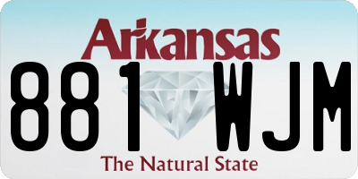 AR license plate 881WJM