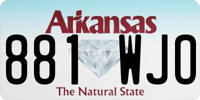 AR license plate 881WJO