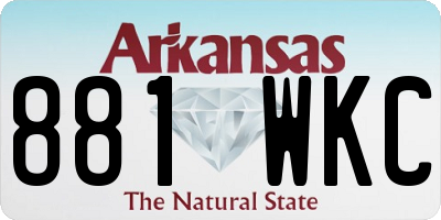 AR license plate 881WKC
