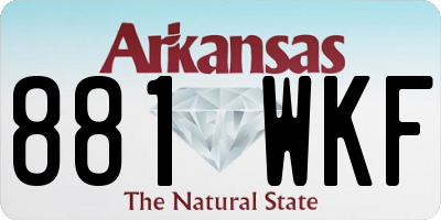 AR license plate 881WKF