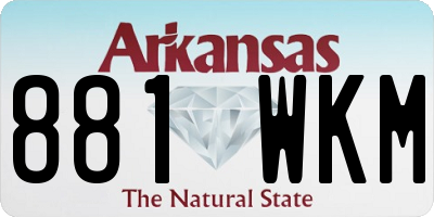 AR license plate 881WKM