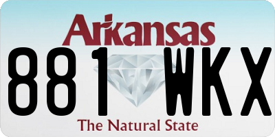 AR license plate 881WKX