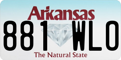 AR license plate 881WLO