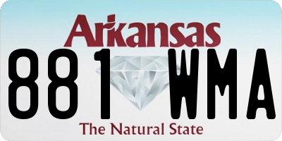 AR license plate 881WMA
