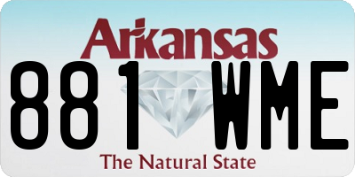 AR license plate 881WME