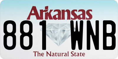 AR license plate 881WNB