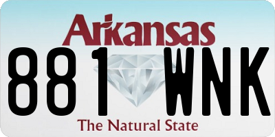 AR license plate 881WNK