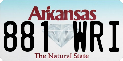 AR license plate 881WRI