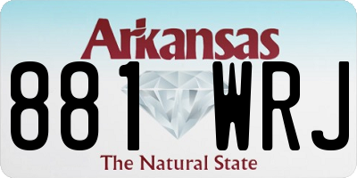 AR license plate 881WRJ