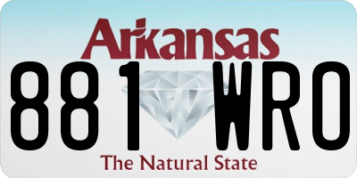 AR license plate 881WRO
