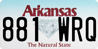 AR license plate 881WRQ