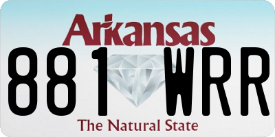 AR license plate 881WRR