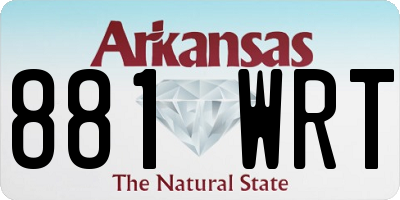 AR license plate 881WRT