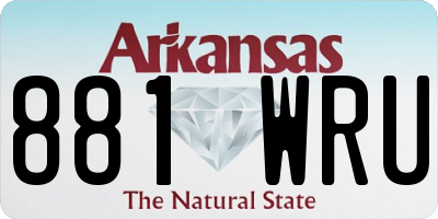 AR license plate 881WRU