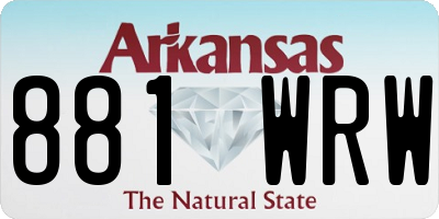 AR license plate 881WRW