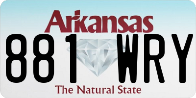 AR license plate 881WRY