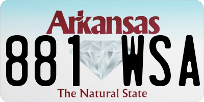 AR license plate 881WSA