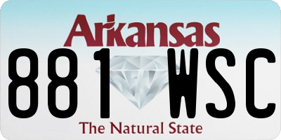 AR license plate 881WSC