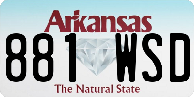 AR license plate 881WSD