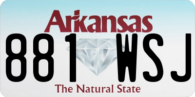 AR license plate 881WSJ