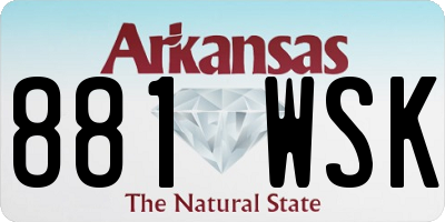 AR license plate 881WSK