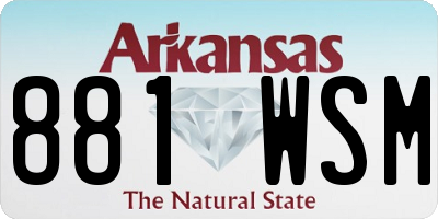 AR license plate 881WSM