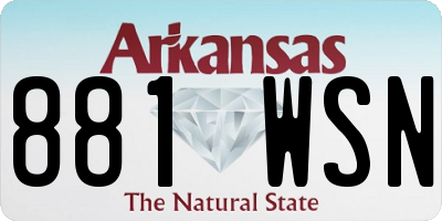AR license plate 881WSN