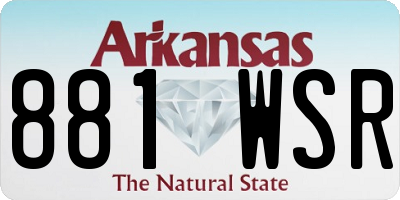 AR license plate 881WSR