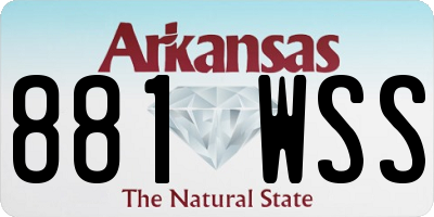 AR license plate 881WSS