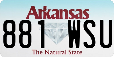 AR license plate 881WSU