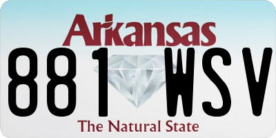 AR license plate 881WSV