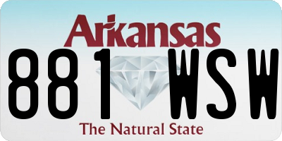 AR license plate 881WSW