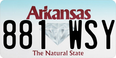 AR license plate 881WSY
