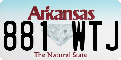 AR license plate 881WTJ