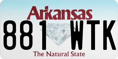 AR license plate 881WTK