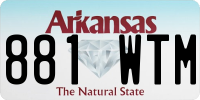 AR license plate 881WTM