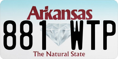AR license plate 881WTP
