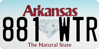 AR license plate 881WTR