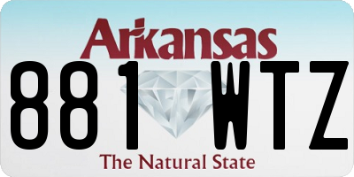 AR license plate 881WTZ