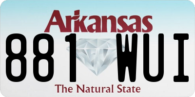 AR license plate 881WUI