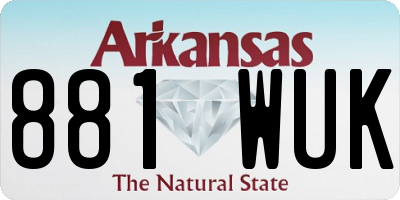 AR license plate 881WUK