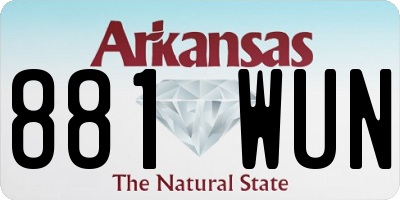 AR license plate 881WUN