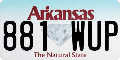 AR license plate 881WUP