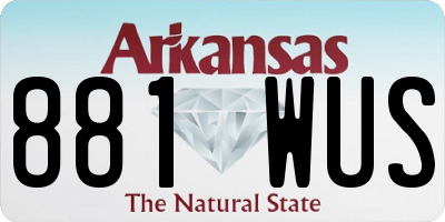 AR license plate 881WUS