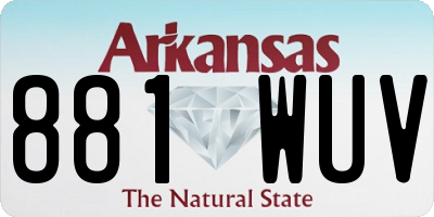 AR license plate 881WUV