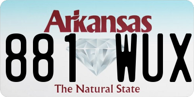 AR license plate 881WUX
